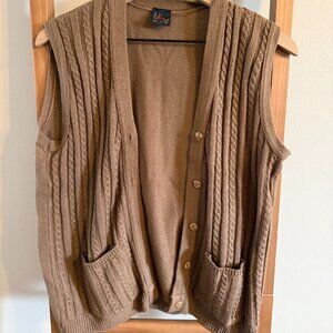 Vintage J&M Brown Grandpa Vest